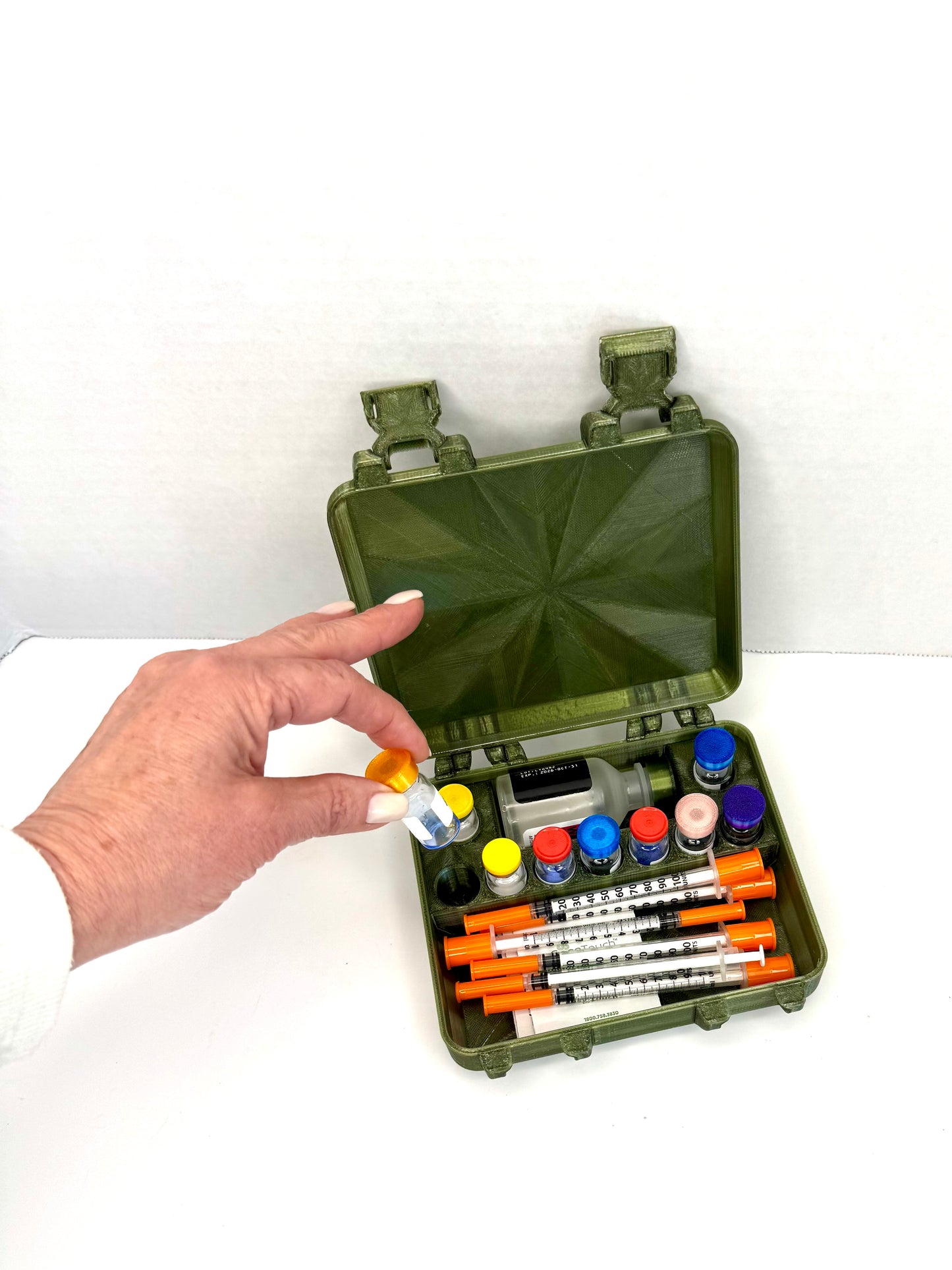 The Niner Peptide, GLP Storage Case with Vial Caps! HRT, TRT, GLP, Peptides