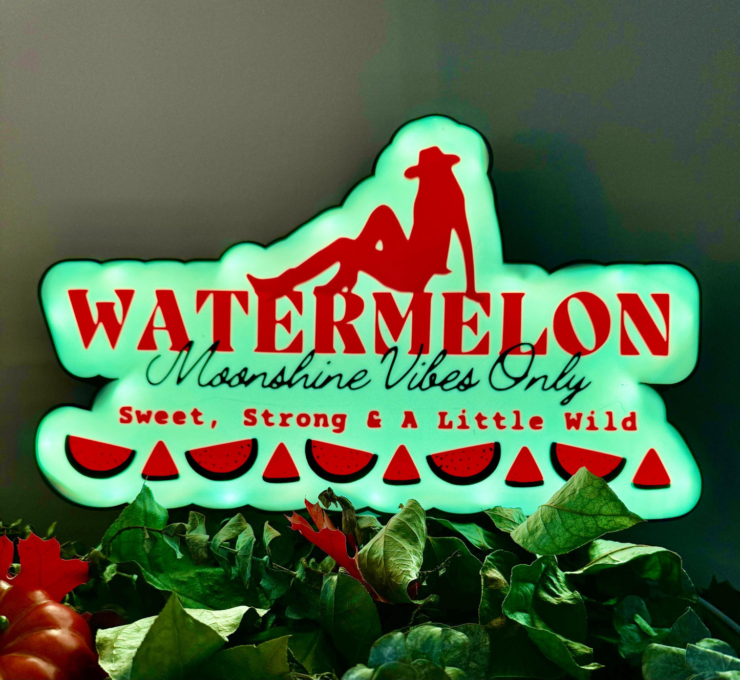 Lighted Sign Watermelon Moonshine - Lainey Wilson - Govee LED Wall Decor w/ Music Mode & Timer
