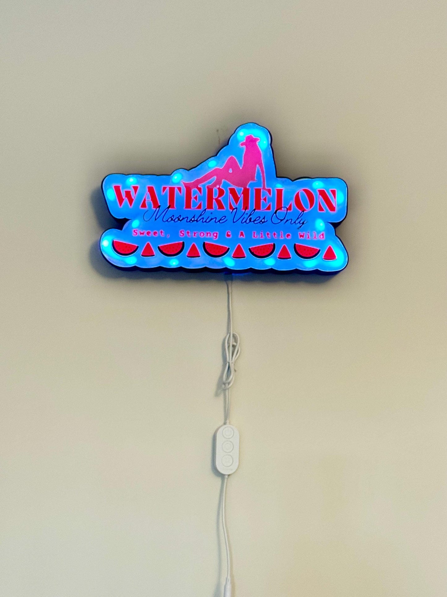 Lighted Sign Watermelon Moonshine - Lainey Wilson - Govee LED Wall Decor w/ Music Mode & Timer
