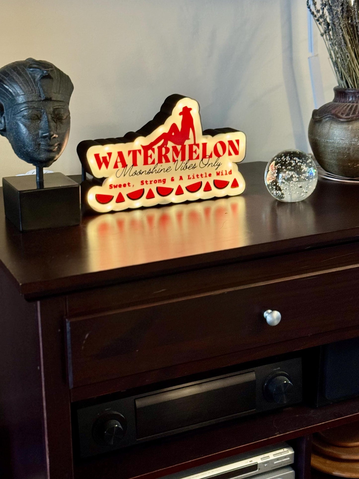 Lighted Sign Watermelon Moonshine - Lainey Wilson - Govee LED Wall Decor w/ Music Mode & Timer