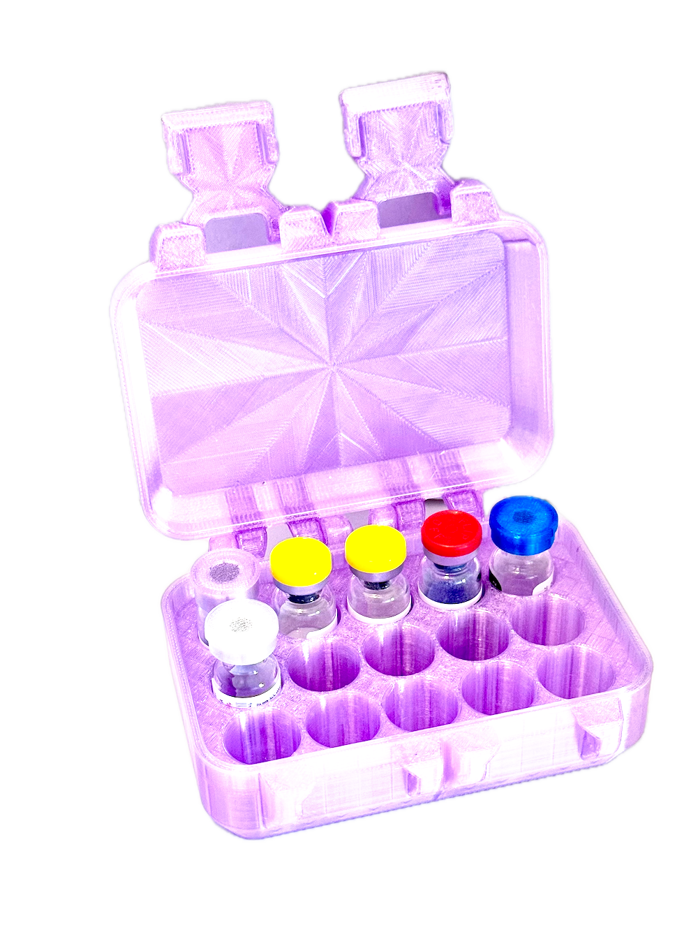 Ultimate Bebe 15 Vial Case for Peptides, GLP, HRT/TRT - Travel + Fridge Ready - Vial Caps Included!