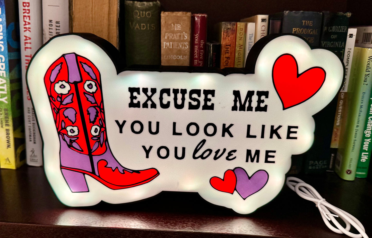 Excuse Me Lighted Sign – Ella Langley Inspired Music Mode Wall Decor