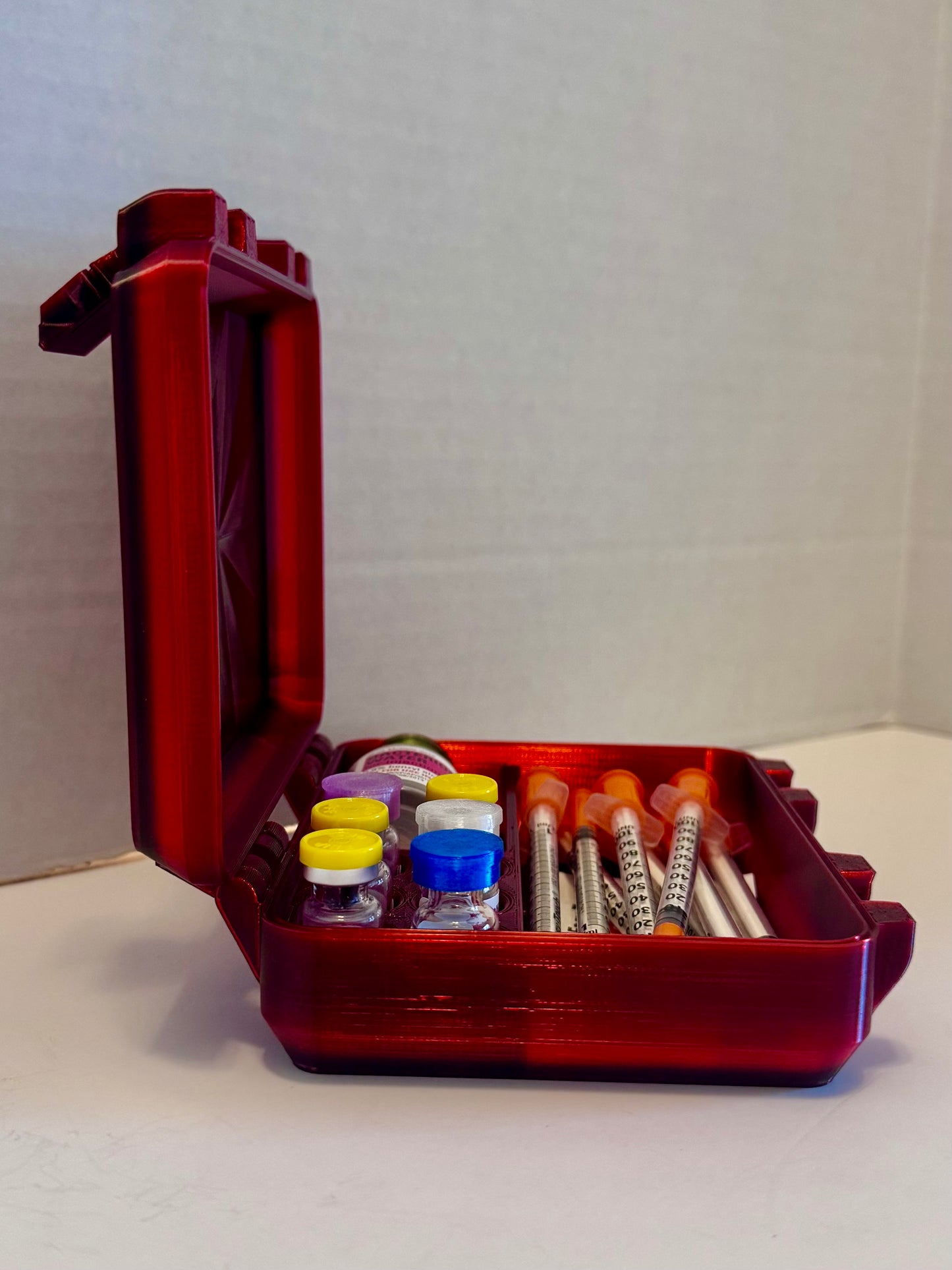Pepper Red Vial Case for Peptides, GLP, HRT/TRT — Travel + Refridgerator