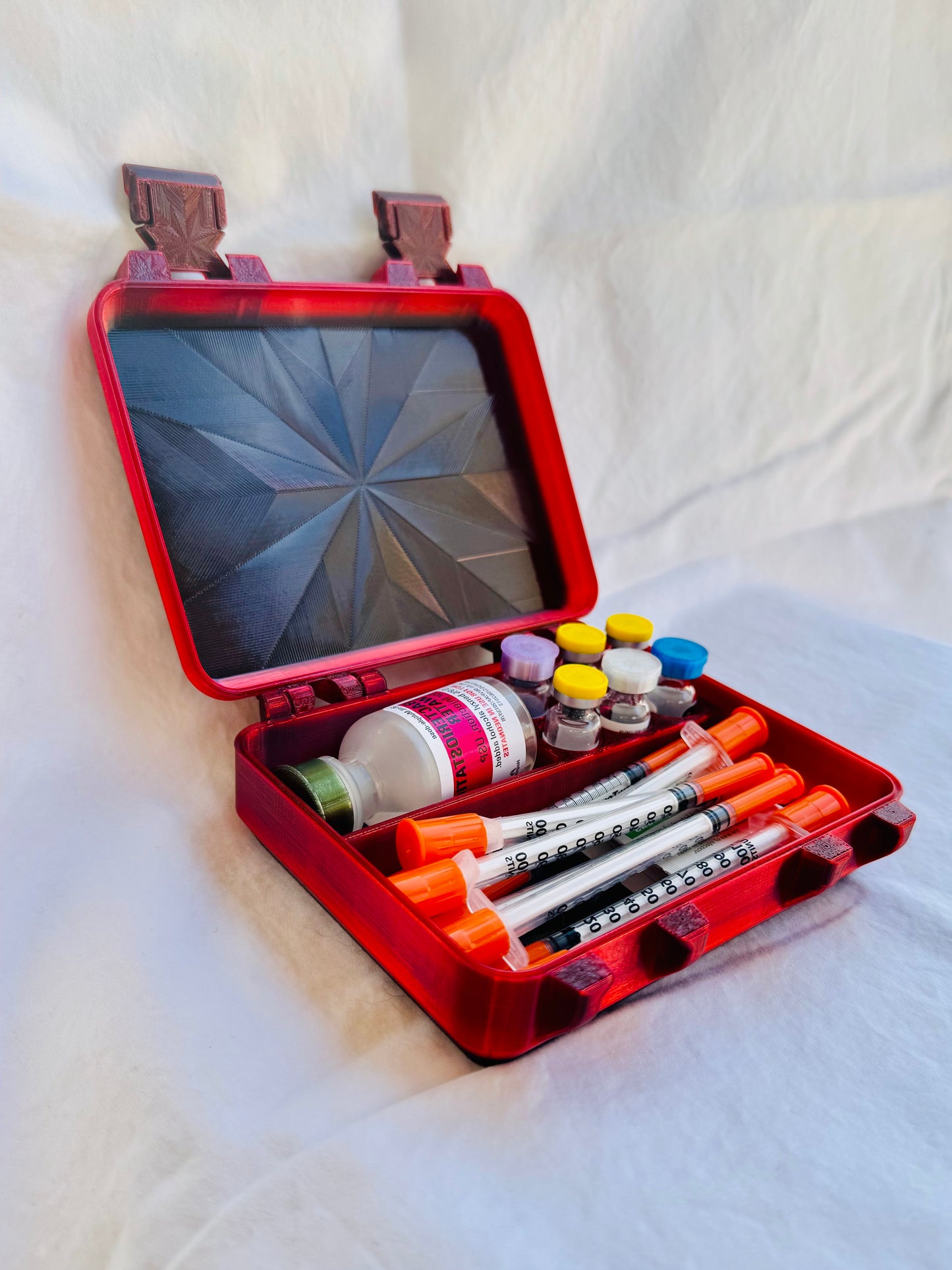 Pepper Red Vial Case for Peptides, GLP, HRT/TRT — Travel + Refridgerator