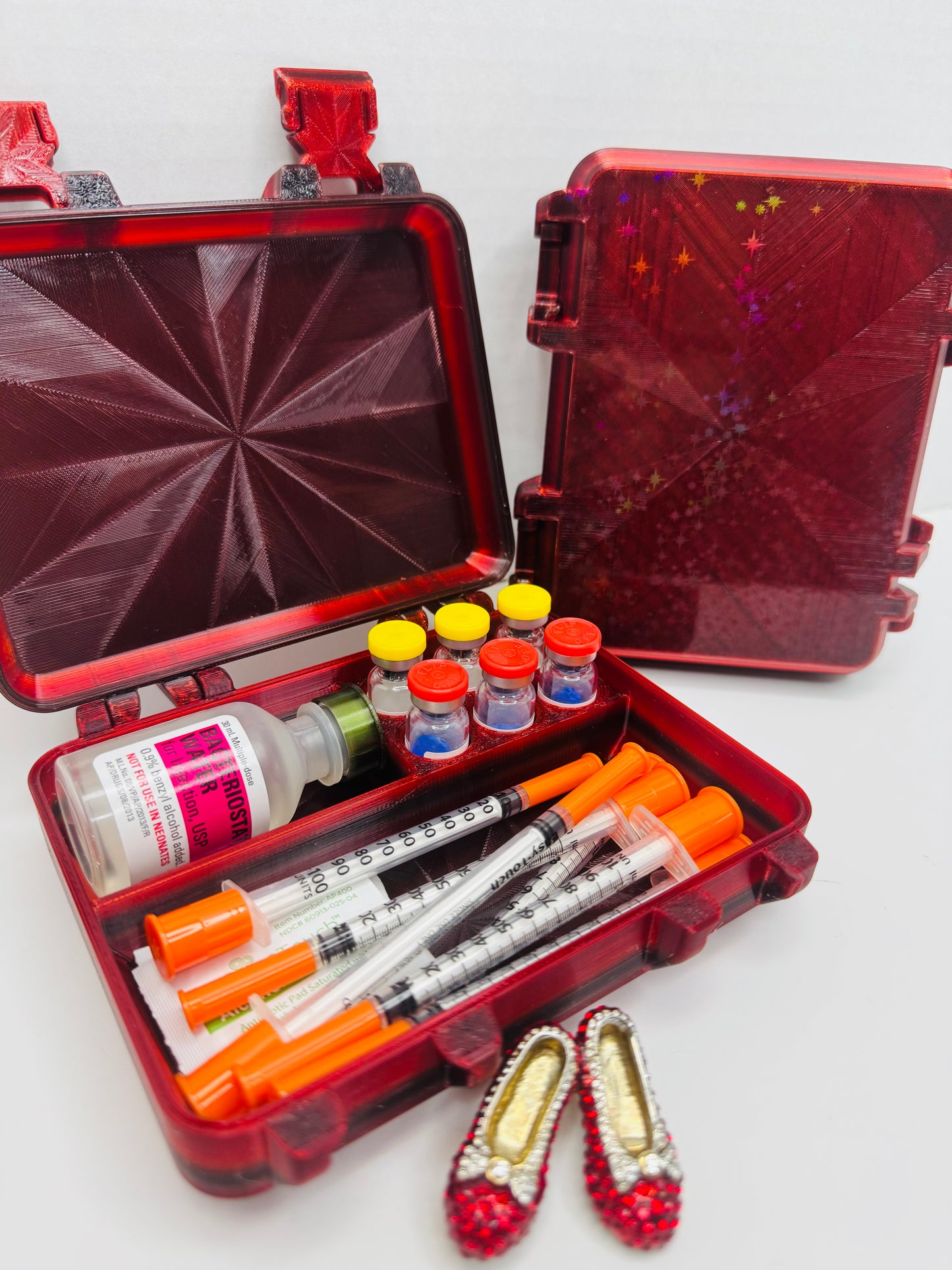 Pepper Red Vial Case for Peptides, GLP, HRT/TRT — Travel + Refridgerator