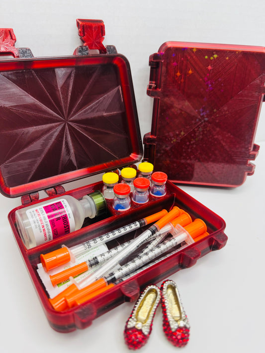 Pepper Red Vial Case for Peptides, GLP, HRT/TRT — Travel + Refridgerator