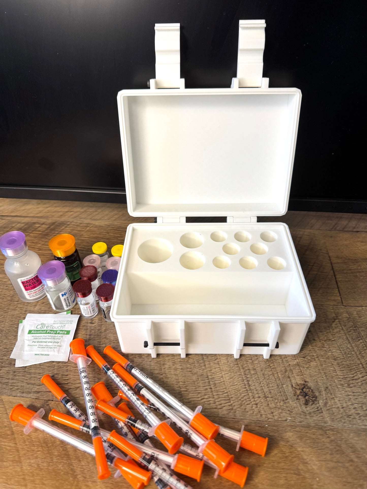 Jumbo Peptide Storage Box - Holds Bac + 10mL + 5mL + 3mL - All Standing Up