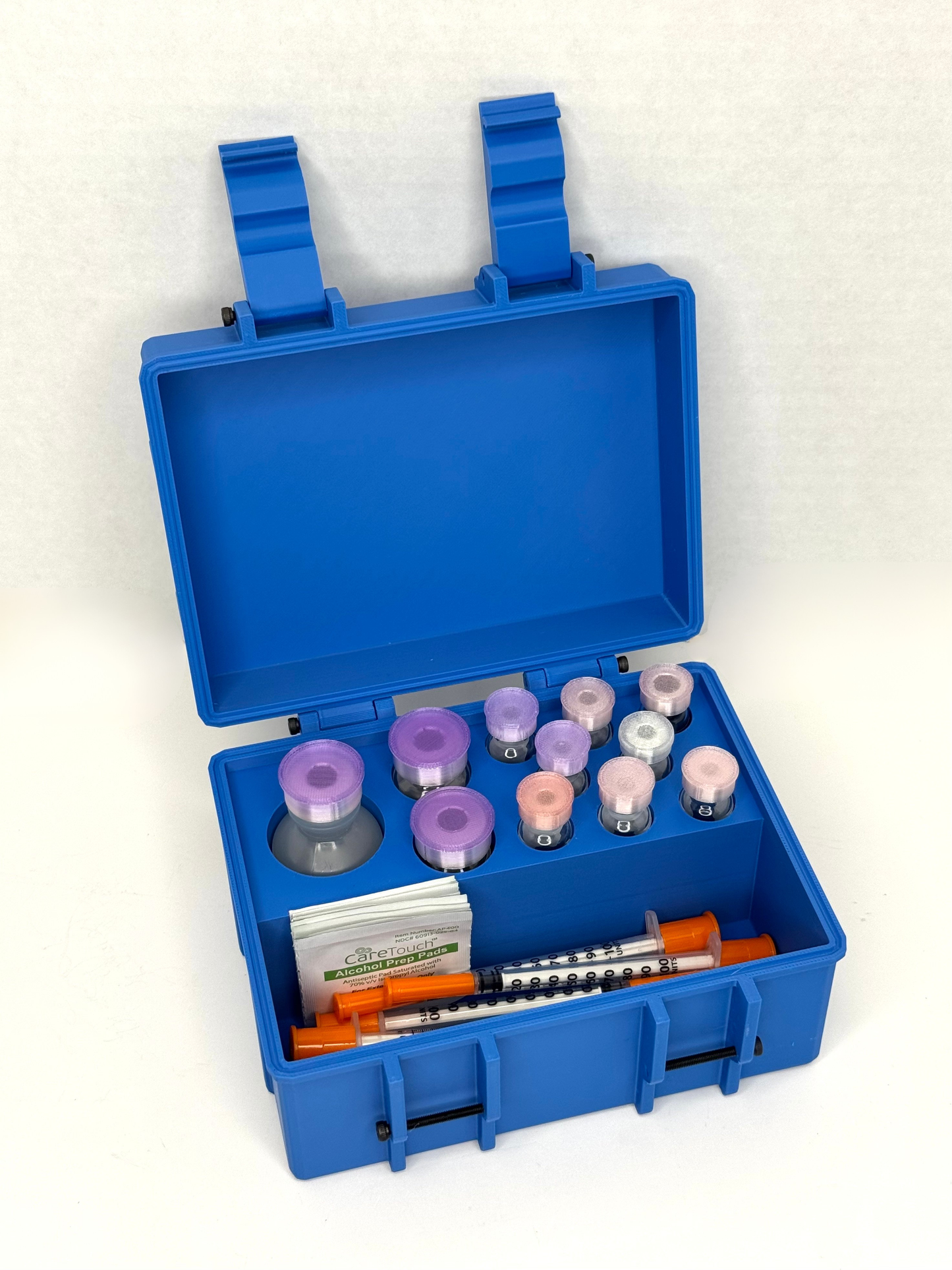 Jumbo Peptide Storage Box - Holds Bac + 10mL + 5mL + 3mL - All Standing Up