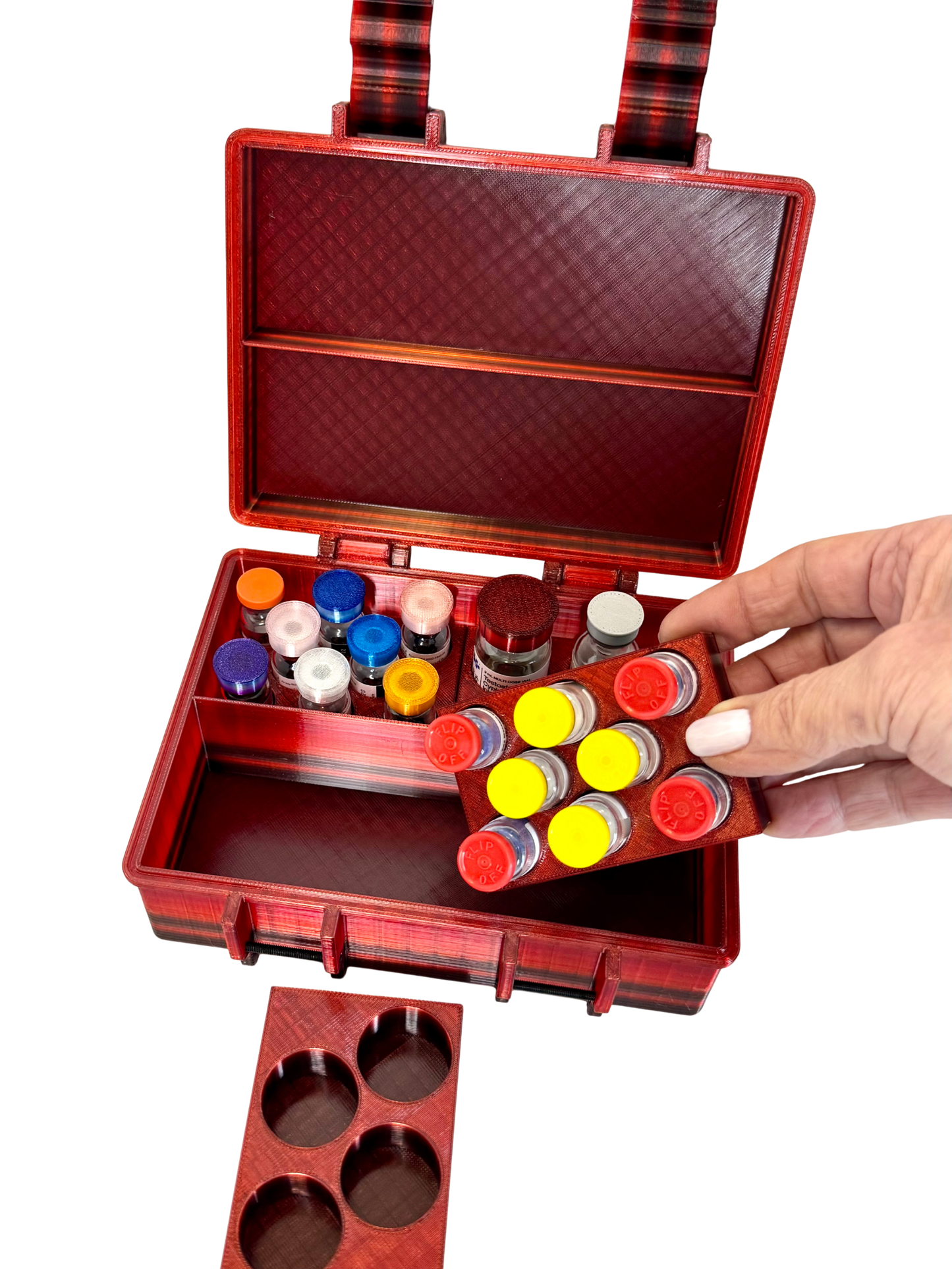 Flex Peptide Vial Case (Swappable Inserts) Modular Design
